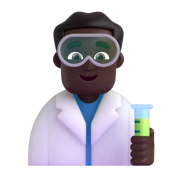 Man scientist: dark skin tone animated emoji