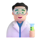 Man scientist: light skin tone 3D animated emoji