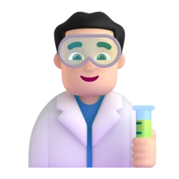 Man scientist: light skin tone animated emoji