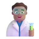 Man scientist: medium skin tone 3D animated emoji