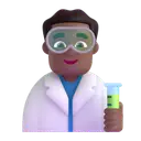 Man scientist: medium-dark skin tone 3D animated emoji