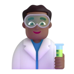 Man scientist: medium-dark skin tone animated emoji