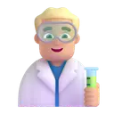 Man scientist: medium-light skin tone 3D animated emoji