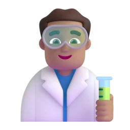 Man scientist: medium skin tone animated emoji