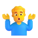 Man shrugging 3D animated emoji