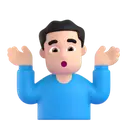 Man shrugging: light skin tone 3D animated emoji