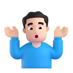 Man shrugging: light skin tone animated emoji