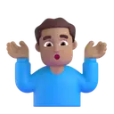 Man shrugging: medium skin tone 3D animated emoji