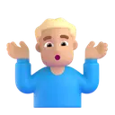 Man shrugging: medium-light skin tone 3D animated emoji