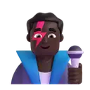 Man singer: dark skin tone 3D animated emoji