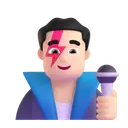 Man singer: light skin tone 3D animated emoji