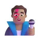 Man singer: medium skin tone 3D animated emoji
