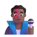 Man singer: medium-dark skin tone 3D animated emoji