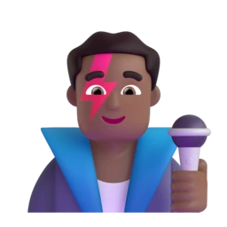 Man singer: medium-dark skin tone animated emoji
