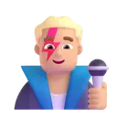 Man singer: medium-light skin tone 3D animated emoji