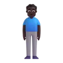 Man standing: dark skin tone 3D animated emoji