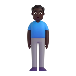 Man standing: dark skin tone animated emoji