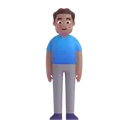 Man standing: medium skin tone 3D animated emoji