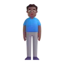 Man standing: medium-dark skin tone 3D animated emoji