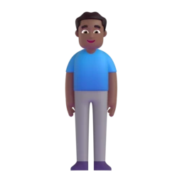 Man standing: medium-dark skin tone animated emoji