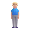 Man standing: medium-light skin tone 3D animated emoji