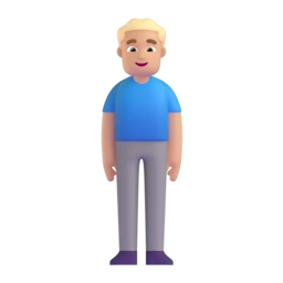 Man standing: medium-light skin tone animated emoji