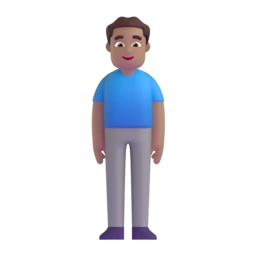 Man standing: medium skin tone animated emoji