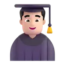 Man student: light skin tone 3D animated emoji
