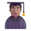 Man student: medium skin tone 3D animated emoji