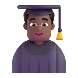 Man student: medium-dark skin tone animated emoji