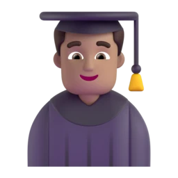 Man student: medium skin tone animated emoji