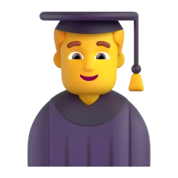 Man student animated emoji