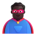 Man superhero: dark skin tone 3D animated emoji