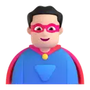 Man superhero: light skin tone 3D animated emoji