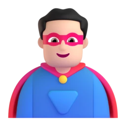 Man superhero: light skin tone animated emoji