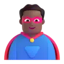 Man superhero: medium-dark skin tone 3D animated emoji
