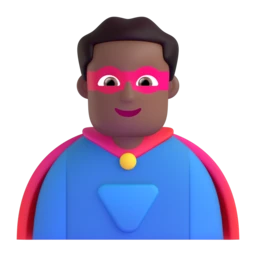 Man superhero: medium-dark skin tone animated emoji