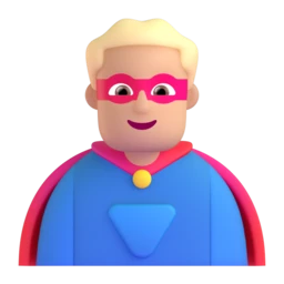 Man superhero: medium-light skin tone animated emoji