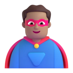 Man superhero: medium skin tone animated emoji