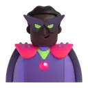 Man supervillain: dark skin tone 3D animated emoji