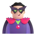 Man supervillain: light skin tone 3D animated emoji