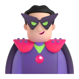 Man supervillain: light skin tone animated emoji