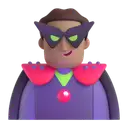 Man supervillain: medium skin tone 3D animated emoji