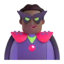 Man supervillain: medium-dark skin tone 3D animated emoji