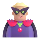 Man supervillain: medium-light skin tone 3D animated emoji