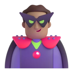 Man supervillain: medium skin tone animated emoji