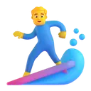 Man surfing 3D animated emoji