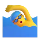 Man swimming 3D animated emoji