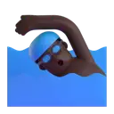 Man swimming: dark skin tone 3D animated emoji