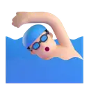 Man swimming: light skin tone 3D animated emoji
